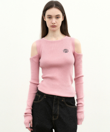 NICOLE WARMER RIBBED OFF SHOULDER KNIT_CLASSIC PINK