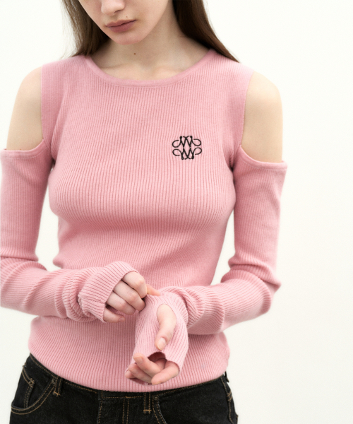 NICK&NICOLE(ニックアンドニコール)の「NICOLE WARMER RIBBED OFF SHOULDER KNIT_CLASSIC PINK(ニット/セーター・レディース・その他・FREE)」の2枚目の写真