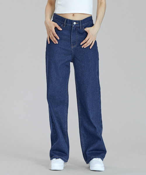 CHICKS(チックス)の「MWP モダンワイドデニムパンツ 中青(デニムパンツ・レディース・ブルー系その他・SMALL/MEDIUM/LARGE/X-LARGE)」の2枚目の写真