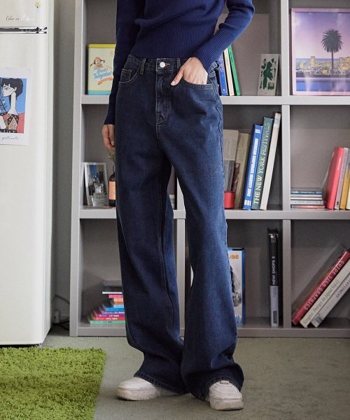 CHICKS(チックス)の「MWP モダンワイドデニムパンツ 中青(デニムパンツ・レディース・ブルー系その他・SMALL/MEDIUM/LARGE/X-LARGE)」の4枚目の写真