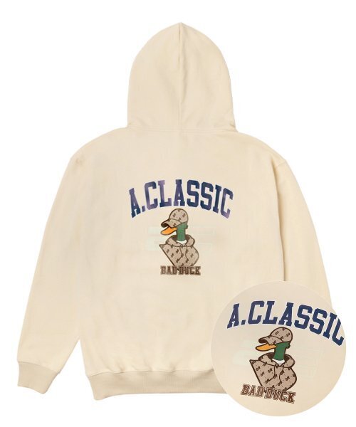 AKIII CLASSIC(アキクラシック)の「BAD DUCK フードパーカー ベージュ(パーカー・メンズ・その他・MEDIUM/LARGE)」の1枚目の写真
