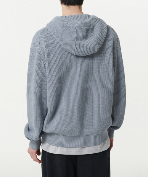MUSINSA STANDARD（ムシンサスタンダード）の「リブニットフードパーカー [ブルーグレー]（ニット/セーター・メンズ・その他・XX-LARGE/LARGE/MEDIUM/SMALL/X-LARGE）」の3枚目の写真