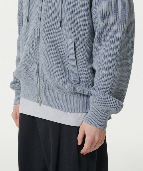 MUSINSA STANDARD（ムシンサスタンダード）の「リブニットフードパーカー [ブルーグレー]（ニット/セーター・メンズ・その他・XX-LARGE/LARGE/MEDIUM/SMALL/X-LARGE）」の6枚目の写真