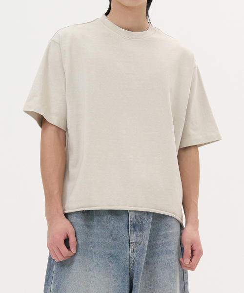 TOFFEE(トフィー)の「ピグメントクロップドTシャツ (ミュートアイボリー)(Tシャツ/カットソー・メンズ・その他・MEDIUM/LARGE/X-LARGE)」の1枚目の写真