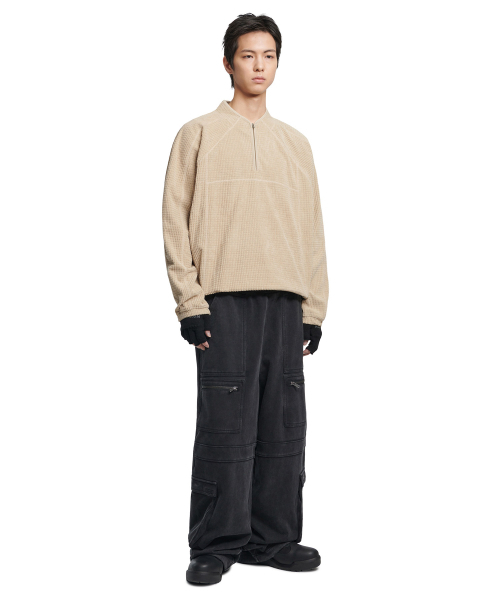 NOMANUAL（NOMANUAL）の「HEAVY WAFFLE HALF ZIP-UP - OATMEAL（Tシャツ/カットソー・レディース・その他・SMALL/MEDIUM/LARGE）」の3枚目の写真