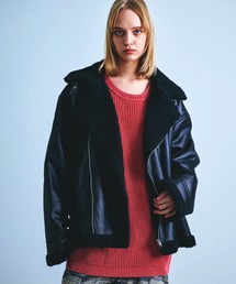 Revo.（レボ）の「ヴィンテージ加工 裏ボア フェイクムートン ダブル ライダースジャケット【UNISEX】（ムートンコート）」