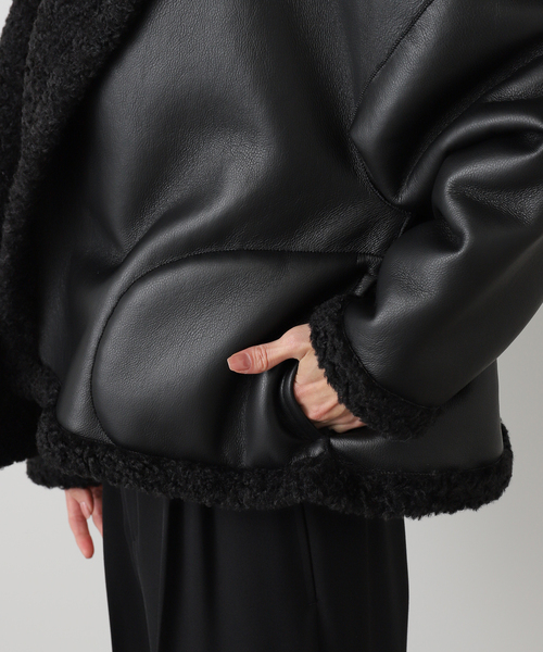 EDIT. FOR LULU（エディットフォールル）の「【VACHEMENT/ヴァシュモン】ファーボンディングレザーポンチョ（その他アウター・レディース・ブラック・FREE）」の13枚目の写真