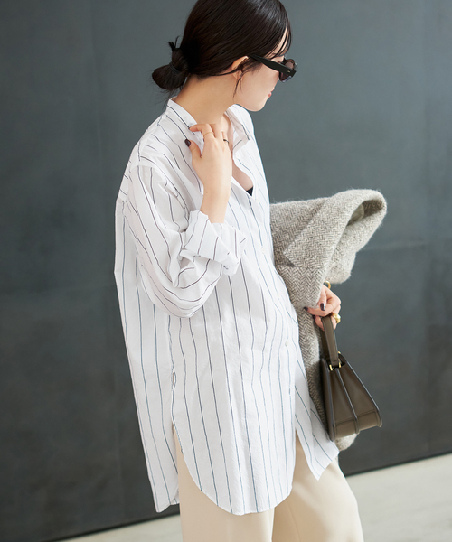 plage（プラージュ）の「R’IAM ストライプシャツ（シャツ/ブラウス・レディース・ホワイト/ブルー・FREE）」の10枚目の写真