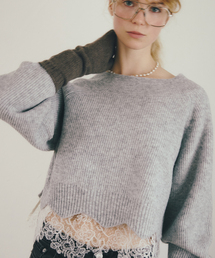 La TOTALITE | 【洗える】オフネックレースニット(ニット/セーター)