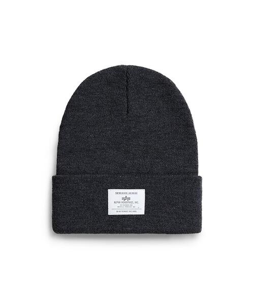 Alpha Industries(アルファインダストリーズ)の「Alpha Industries/アルファ インダストリーズ/ESSENTIAL BEANIE/エッセンシャル ビーニー(ニットキャップ/ビーニー・メンズ・ブラウン/チャコール/その他3/ブラック/ホワイト系2/オリーブ系/グレー系その他6・F)」の4枚目の写真