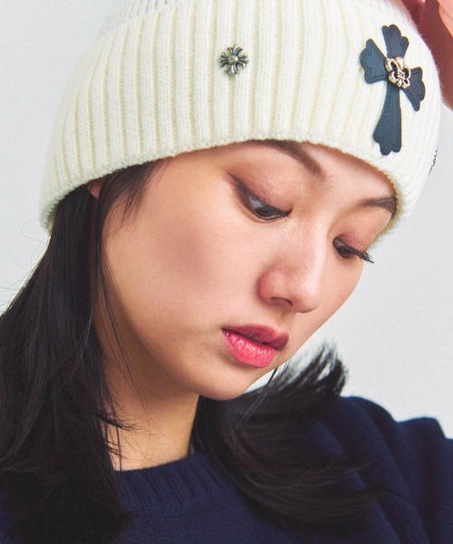 JACKROSE(ジャックローズ)の「UG-クロスニットCAP(ニットキャップ/ビーニー・メンズ・ホワイト/ブラック・FREE)」の12枚目の写真