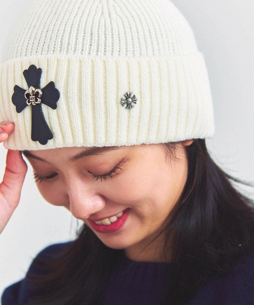 JACKROSE(ジャックローズ)の「UG-クロスニットCAP(ニットキャップ/ビーニー・メンズ・ホワイト/ブラック・FREE)」の13枚目の写真