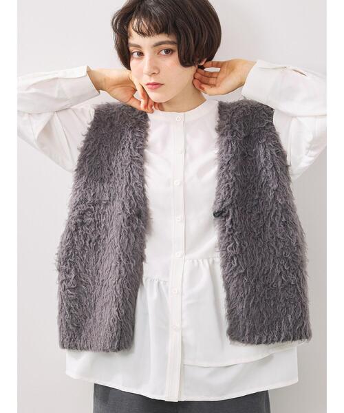 SM2(エスエムツー)の「トグルニットベスト(ベスト・レディース・ブラウン/キナリ/グレー・F)」の15枚目の写真