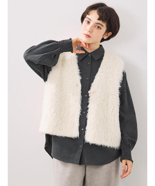 SM2(エスエムツー)の「トグルニットベスト(ベスト・レディース・ブラウン/キナリ/グレー・F)」の19枚目の写真