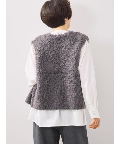 SM2（エスエムツー）の「トグルニットベスト（ベスト・レディース・グレー/ブラウン/キナリ・F）」の13枚目の写真