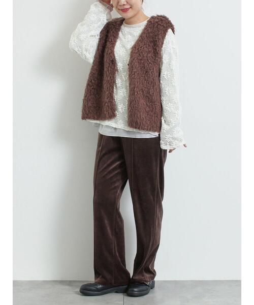 SM2（エスエムツー）の「トグルニットベスト（ベスト・レディース・グレー/ブラウン/キナリ・F）」の17枚目の写真