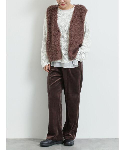 SM2（エスエムツー）の「トグルニットベスト（ベスト・レディース・グレー/ブラウン/キナリ・F）」の18枚目の写真