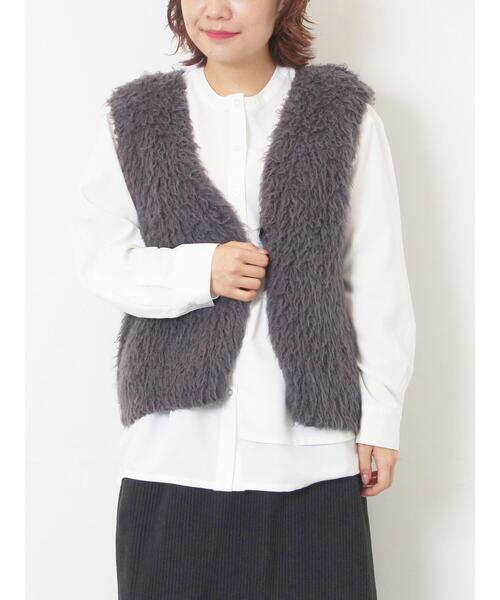 SM2（エスエムツー）の「トグルニットベスト（ベスト・レディース・グレー/ブラウン/キナリ・F）」の20枚目の写真