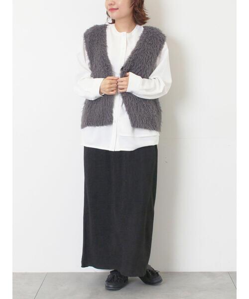 SM2(エスエムツー)の「トグルニットベスト(ベスト・レディース・ブラウン/キナリ/グレー・F)」の10枚目の写真