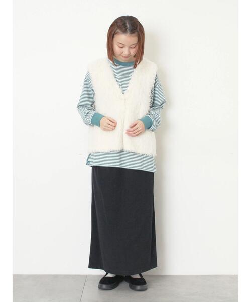 SM2(エスエムツー)の「トグルニットベスト(ベスト・レディース・ブラウン/キナリ/グレー・F)」の11枚目の写真