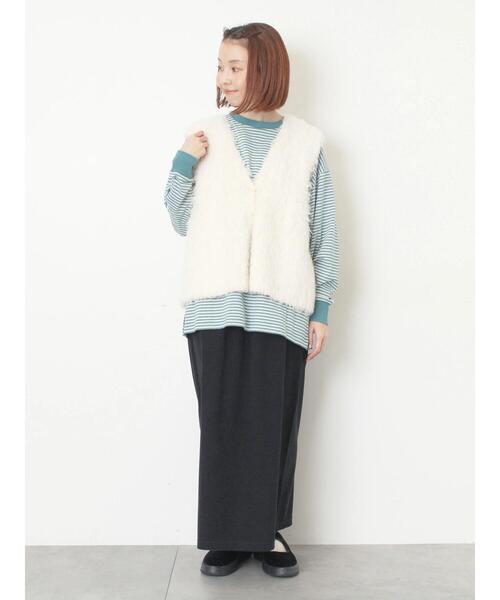 SM2(エスエムツー)の「トグルニットベスト(ベスト・レディース・ブラウン/キナリ/グレー・F)」の12枚目の写真