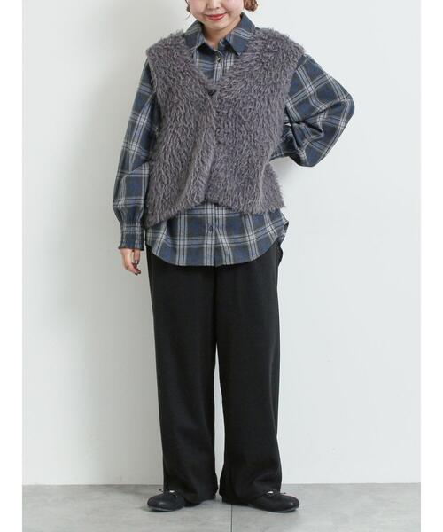 SM2(エスエムツー)の「トグルニットベスト(ベスト・レディース・ブラウン/キナリ/グレー・F)」の6枚目の写真