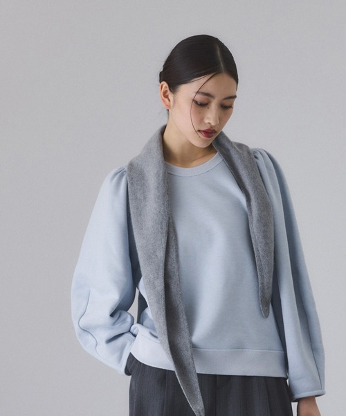 ADAM ET ROPE'（アダムエロペ）の「ウールミックスフォルムプルオーバー（スウェット・レディース・グレー/サックスブルー/ホワイト系その他6・FREE）」の3枚目の写真