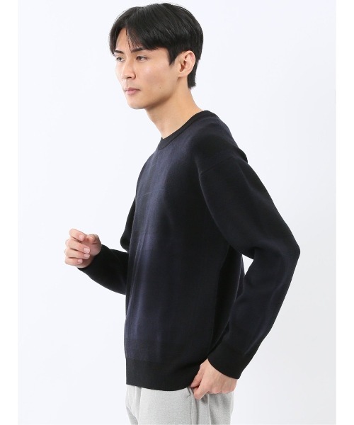 TAKA-Q(タカキュー)の「【ストレッチ ウォッシャブル】タカキュー チェック柄 クルー ニット セータ―(ニット/セーター・メンズ・ブラック/ブラウン/ネイビー・MEDIUM/LARGE/X-LARGE)」の14枚目の写真