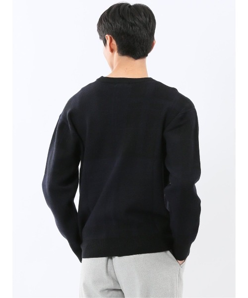 TAKA-Q(タカキュー)の「【ストレッチ ウォッシャブル】タカキュー チェック柄 クルー ニット セータ―(ニット/セーター・メンズ・ブラック/ブラウン/ネイビー・MEDIUM/LARGE/X-LARGE)」の15枚目の写真