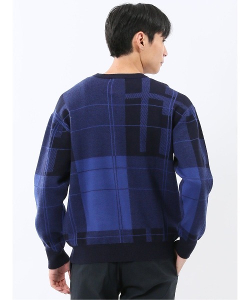 TAKA-Q(タカキュー)の「【ストレッチ ウォッシャブル】タカキュー チェック柄 クルー ニット セータ―(ニット/セーター・メンズ・ブラック/ブラウン/ネイビー・MEDIUM/LARGE/X-LARGE)」の20枚目の写真