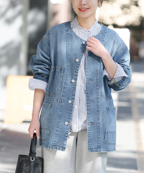 JOURNAL STANDARD relume（ジャーナルスタンダード　レリューム）の「《追加2》11.5ozデニムカバーオールジャケット（デニムジャケット・レディース・ブルー・38/36）」の11枚目の写真