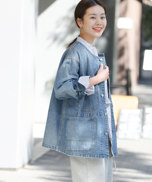 JOURNAL STANDARD relume（ジャーナルスタンダード　レリューム）の「《追加2》11.5ozデニムカバーオールジャケット（デニムジャケット・レディース・ブルー・38/36）」の12枚目の写真