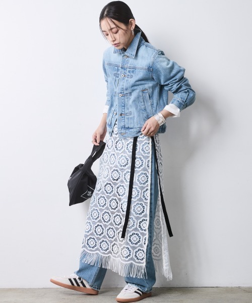 CHIC STYLE（シックスタイル）の「レースオーバースカート＜大きいサイズ有＞シックスタイル（スカート・レディース・ブラック/オフホワイト・M/L/LL/3L/4L/5L）」の8枚目の写真