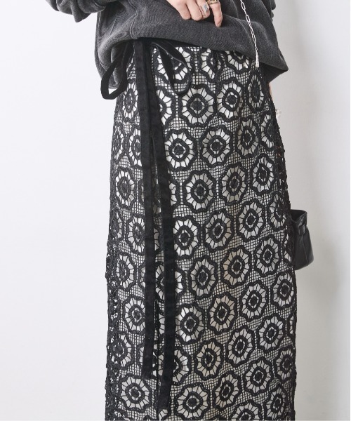 CHIC STYLE（シックスタイル）の「レースオーバースカート＜大きいサイズ有＞シックスタイル（スカート・レディース・ブラック/オフホワイト・M/L/LL/3L/4L/5L）」の20枚目の写真