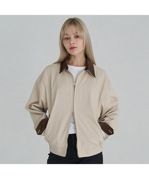 5OML(オーオーエムエル)の「コットンヘリングトンジャケット(ベージュ)(ブルゾン・レディース・ベージュ・MEDIUM/LARGE)」の1枚目の写真