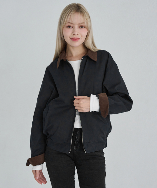 5OML(オーオーエムエル)の「コットンヘリングトンジャケット(ベージュ)(ブルゾン・レディース・ベージュ・MEDIUM/LARGE)」の5枚目の写真