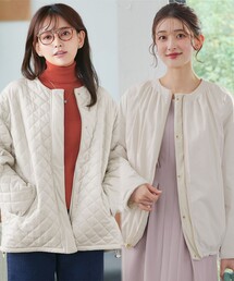 【大きいサイズ】【リバーシブル】表裏2WAYベロアキルティングブルゾン