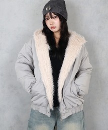 BARELY BLUE（ベアリーブルー）の「【 BARELY BLUE / ベアリーブルー 】 フェイクファー ライナー ルーズフィット ブルゾン（ブルゾン）」