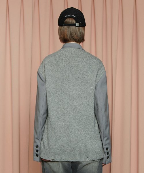 UNALLOYED（アナロイド）の「ドッキングニットジャケット / グレー（テーラードジャケット・レディース・その他・LARGE/MEDIUM）」の3枚目の写真