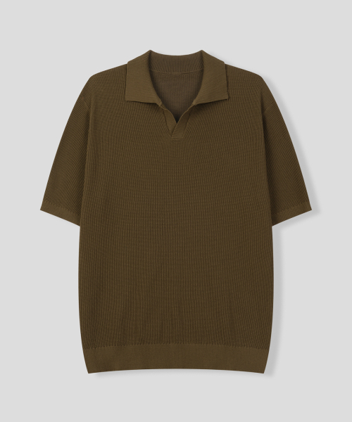 BLACK MOMENT（ブラックモーメント）の「コジラウンジ サマー ニット 半袖 ポロ Tシャツ [ネイビー]（ニット/セーター・メンズ・ネイビー・LARGE/MEDIUM）」の2枚目の写真