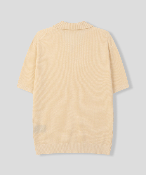 BLACK MOMENT（ブラックモーメント）の「コジラウンジ サマー ニット 半袖 ポロ Tシャツ [ネイビー]（ニット/セーター・メンズ・ネイビー・LARGE/MEDIUM）」の5枚目の写真