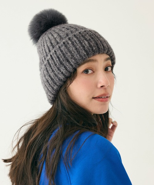 coca（coca）（コカ）の「ボブルハット（ニットキャップ/ビーニー・レディース・グレー/ベージュ・ONE SIZE）」の11枚目の写真