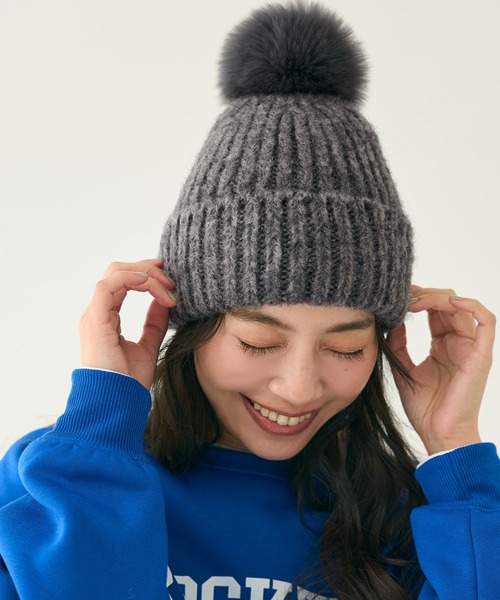 coca（coca）（コカ）の「ボブルハット（ニットキャップ/ビーニー・レディース・グレー/ベージュ・ONE SIZE）」の12枚目の写真