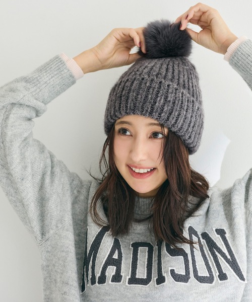 coca（coca）（コカ）の「ボブルハット（ニットキャップ/ビーニー・レディース・グレー/ベージュ・ONE SIZE）」の16枚目の写真