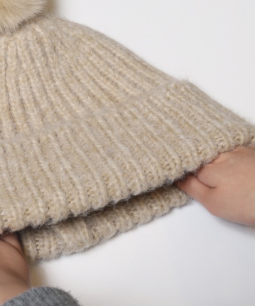 coca（coca）（コカ）の「ボブルハット（ニットキャップ/ビーニー・レディース・グレー/ベージュ・ONE SIZE）」の19枚目の写真