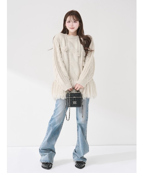 ローズモチーフニットチュニック（ニット/セーター）｜Darich