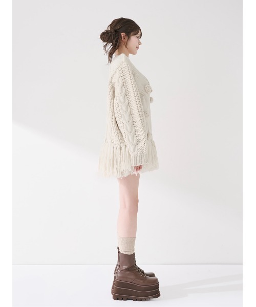 Darich(ダーリッチ)の「ローズモチーフニットチュニック(ニット/セーター・レディース・ホワイト/ピンク/サックスブルー・FREE)」の11枚目の写真