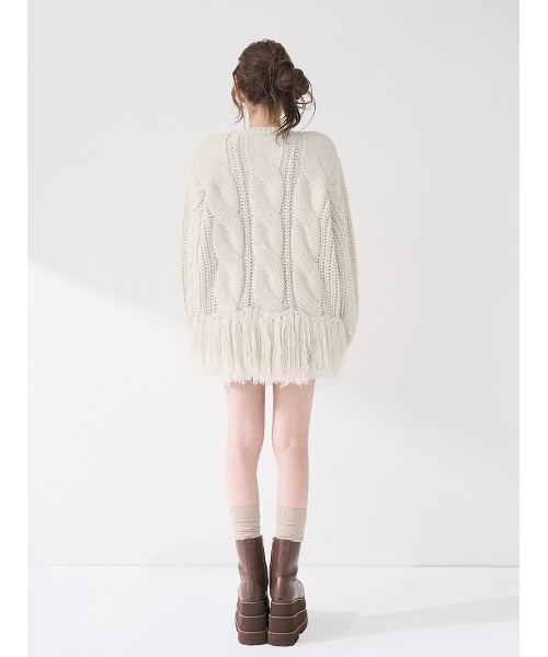 ローズモチーフニットチュニック（ニット/セーター）｜Darich