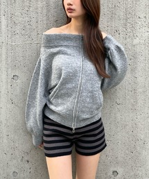 3.3 Field Trip | 3.3 Field Trip/オフショルダブルジップニットプルオーバー(Tシャツ/カットソー)