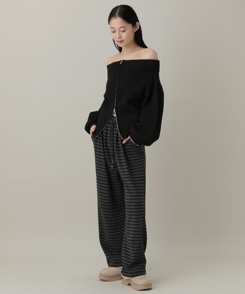 3.3 Field Trip (3.3フィールドトリップ)の「3.3 Field Trip/オフショルダブルジップニットプルオーバー(Tシャツ/カットソー・レディース・レッド/アイボリー/ブラック/グレー・FREE)」の22枚目の写真